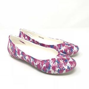 Crocs Kelli graphic flats palm tree print shoes👠